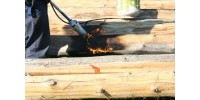 Cedar post - heated and bark removed